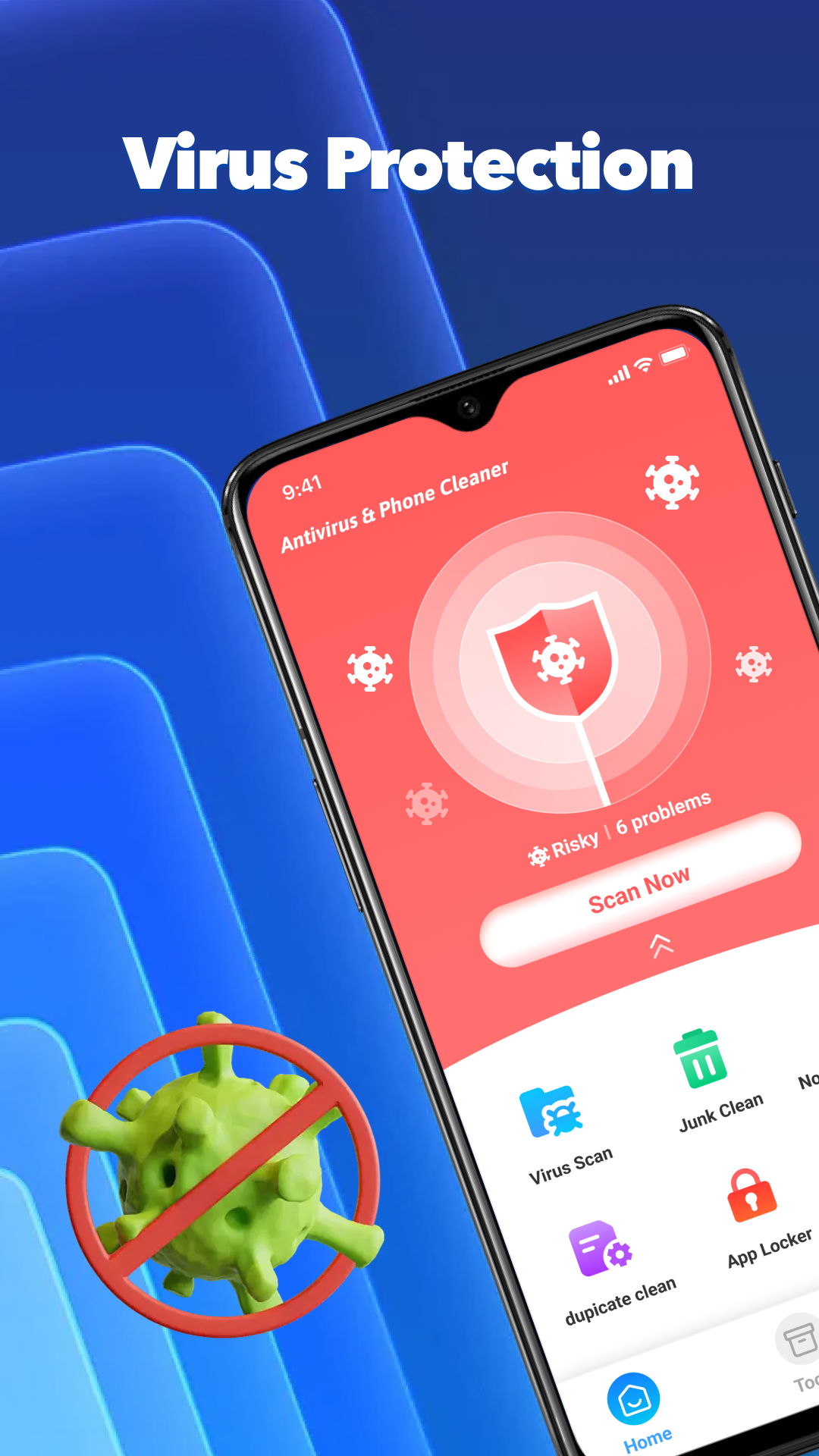 Virus protection and scan screen